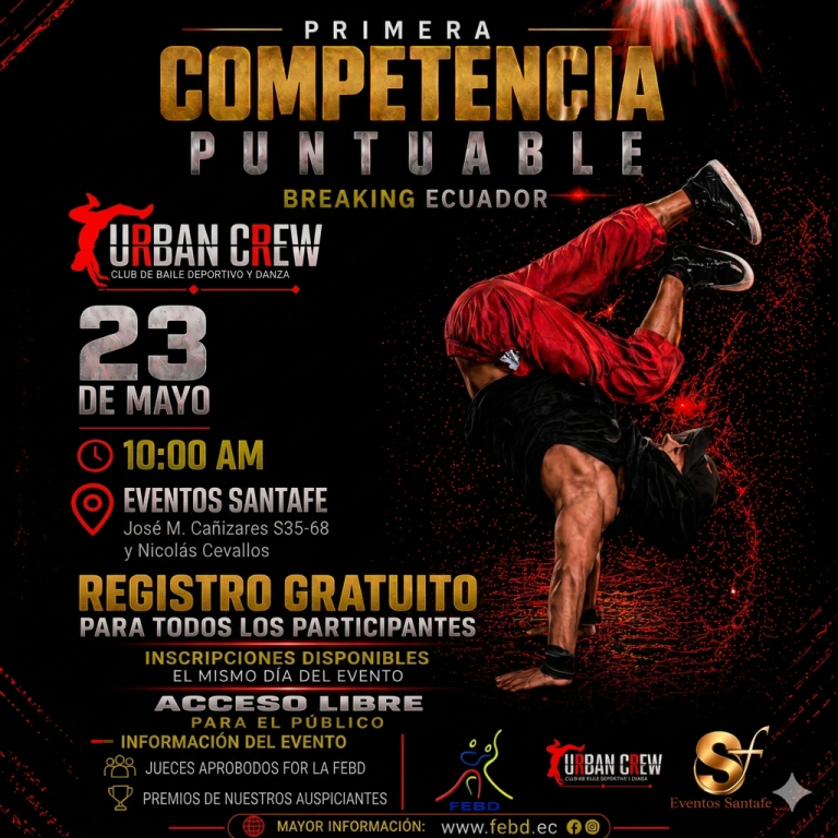 CONVOCATORIA: 1ª Competencia Puntuable Campeonato Nacional de Breaking 2026 – ¡Inscripción y Entrada Gratuita!
