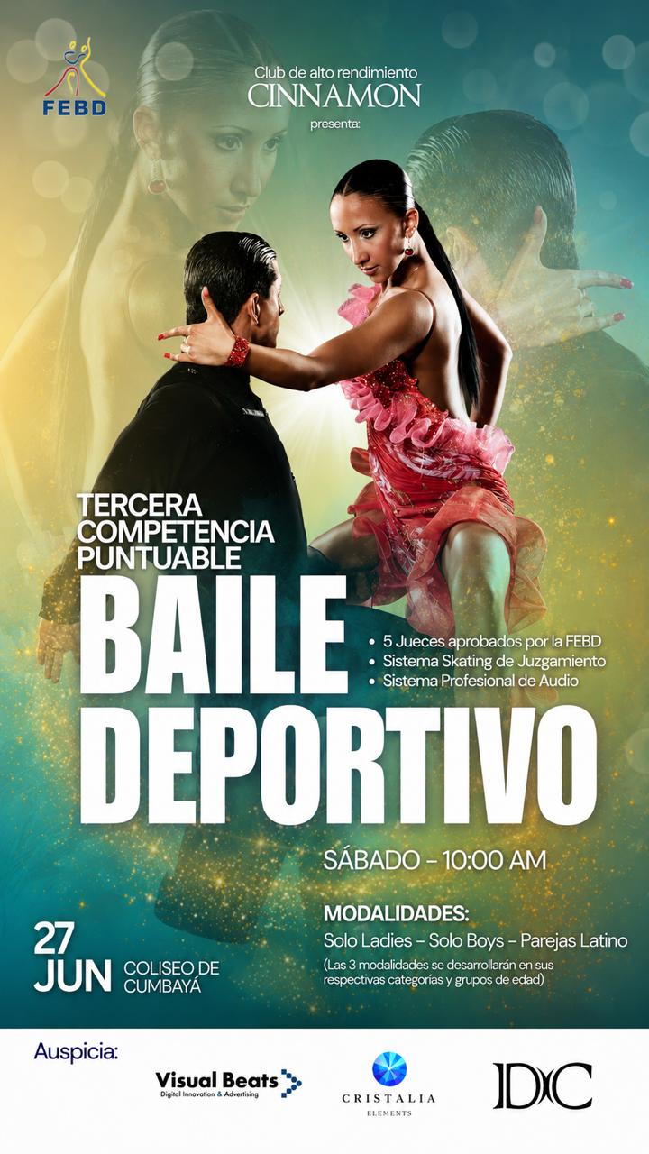 Convocatoria: 3° Competencia Puntuable del Campeonato Nacional de Baile Deportivo – Modalidad Latino